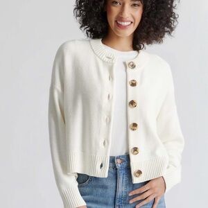 New/tag Quince white/creamCardigan-S